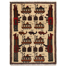 Afghanistan, Pashtun Tribe, Woolen War Rugs, Hand-Knotted