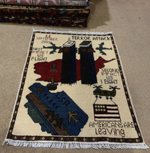 Handcrafted Afghan rug, war story rug, 