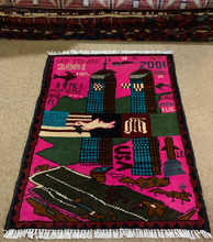 handwoven Afghan rug, Afghan 9/11 rug,