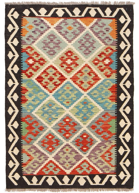 Afghan Chobi Kilim Wool Area Rug By Afghan Artisan