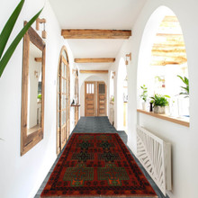 Handwoven Afghan rug, traditional Afghan wool rug, 