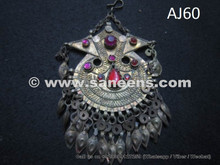 afghan kuchi tribal pendant with stones