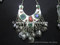 tribal artwork earrings with stones