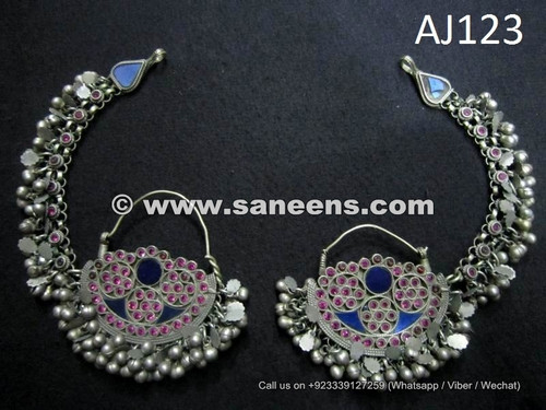 afghan kuchi earrings with stones in wholesale 