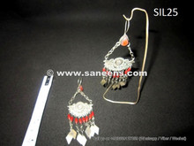 pure silver earrings from afghanistan, kuchi jewelry wholesale