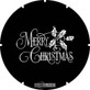 Merry Christmas Script Font with holly Stainless Steel Gobo