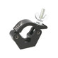 Doughty Slimline Clamp Half Coupler Black (T57011) shown from the rear‑right with slim powder‑coated body visible.
