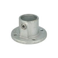 Doughty Pipeclamp Base Flange (T13100) shown with galvanised cast finish and Allen‑bolt fastener.