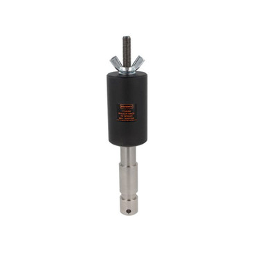 Doughty 28mm Roller Race TV Spigot M12 Thread (T74200) shown in steel finish with M12 fixing and wing nut.