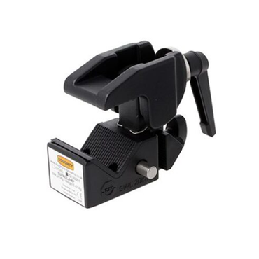 Doughty Supaclamp Black (G116001) shown from the front‑left with clamping jaw and snap mechanism visible.