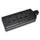 Permaplug - 2-Gang 13A Socket - Black