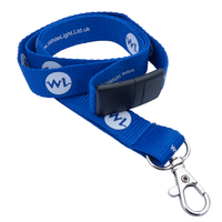 White Light Pull Away Acess Card Lanyard Metal Sprung Clip
