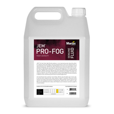 Martin - JEM Pro-Fog Fluid, High Density front of 5 liter bottle
