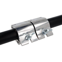  Doughty - Barrel Joiner Silver with two pieces of black scaff clamped end to end