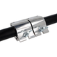  Doughty - Barrel Joiner Silver with two pieces of black scaff clamped end to end