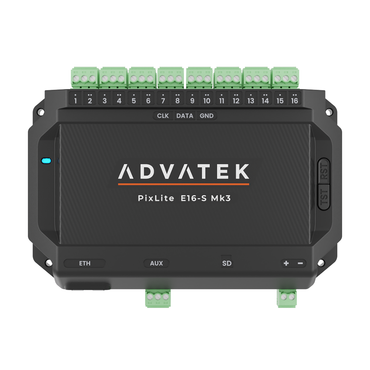 Advatek - PixLite® E16-S Mk3 6 outputs to connect to 16 runs of pixels