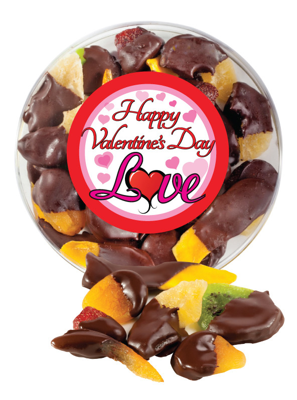 Valentine's Day Chocolate Dipped Dried Fruit
