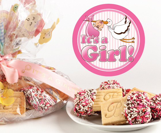 Baby Girl Raspberry Sandwich Butter Cookies