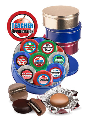 Teacher Appreciation Cookie Talk 16pc Chocolate Oreo Tin - Blue