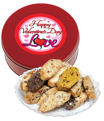 Valentine's Day Biscotti Tin - Traditional