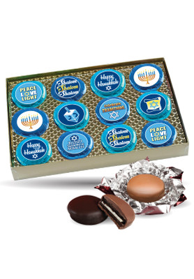 Hanukkah Cookie Talk 12pc Chocolate Oreo Box