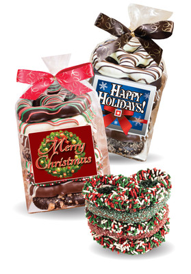 Christmas/Holiday Chocolate Pretzel 8pc Bag