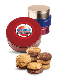 Teacher Appreciation Assorted Cookie Scone Tin - Red