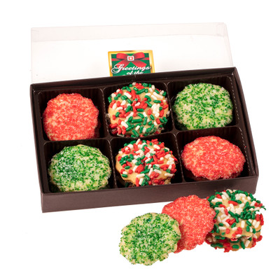 Christmas Butter Cookies 12pc Gift Box - Decorated Oreo cookies