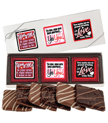 Valentine's Day Cookie Talk 6pc Chocolate Graham Box - You & Me