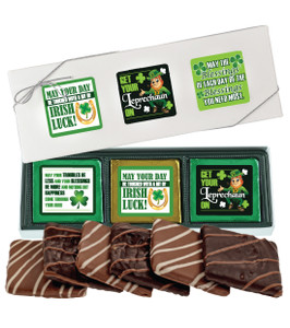 St Patrick's Day Cookie Talk 6pc Chocolate Graham Box