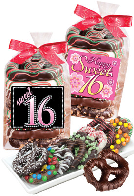 Sweet 16 Chocolate Pretzel Bag