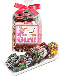 Baby Girl Chocolate Pretzel Bag