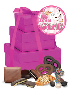 Baby Girl 3 Tier Tower of Treats - Pink