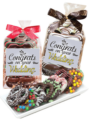 Wedding 8pc Gourmet Chocolate Pretzel Bag
