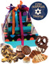 Yom Kippur 3-Tiered Tower Of Treats - Blue with colored dots