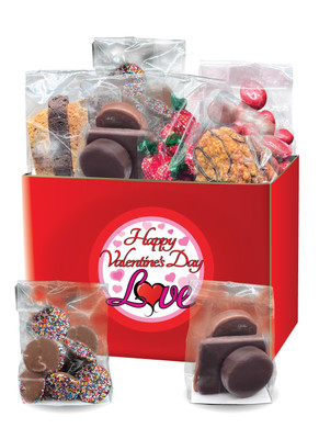 Valentine's Day Basket Box of Gourmet Treats - Traditional