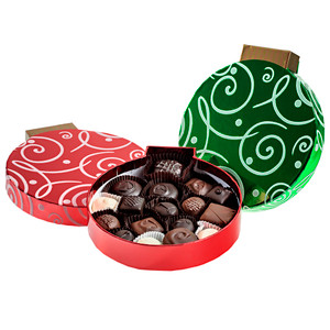 Chocolate Candy In Christmas Ornament Novelty Box