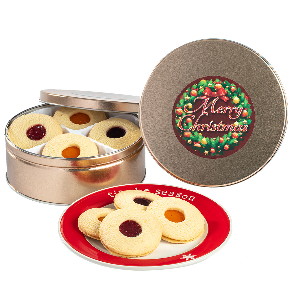 Christmas Butter Cookies Fruit Filled Center