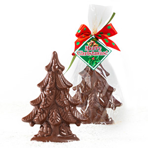 Mini Solid Chocolate Christmas Tree - Wrapped Set