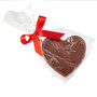 Business Themed Solid Chocolate Heart In Bag - Red