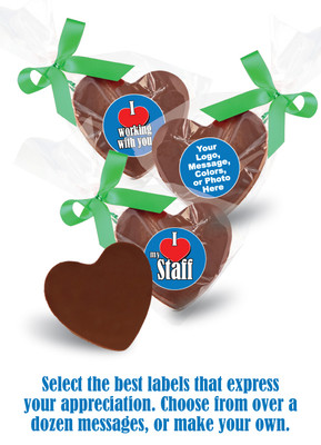 Business Themed Solid Chocolate Heart In Bag