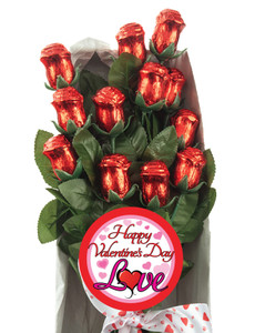 Valentine's Day Chocolate Long Stem Roses