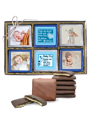 Baby Boy Chocolate Graham Photo 12pc Box