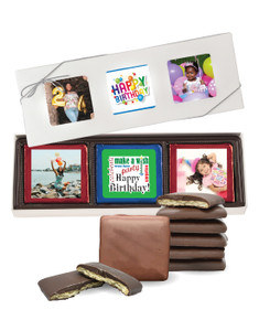 6pc Happy Birthday Chocolate Graham Custom Photo Box