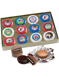 12pc Happy Birthday Chocolate Oreo Custom Photo Cookie Box