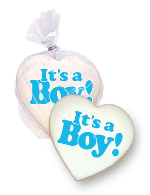 Baby Boy Heart Custom Sugar Iced Butter Cookies