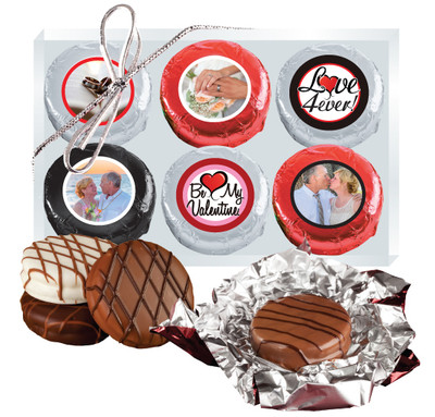 6pc Valentine's Day Chocolate Oreo Custom Photo Cookie Box