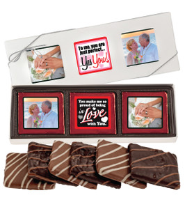 6pc Valentine's Day Chocolate Graham Custom Photo Box