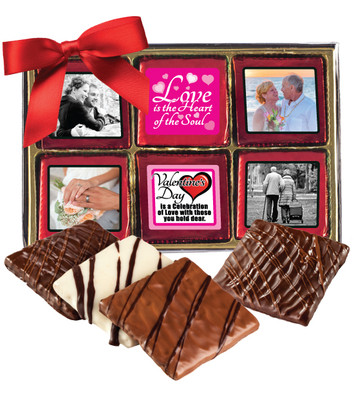 12pc Valentine's Day Chocolate Graham Custom Photo Box