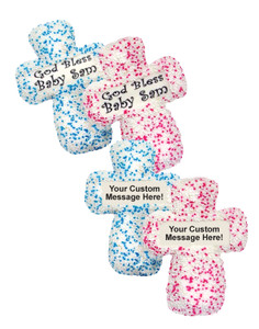 Cross Personalized Sugar Iced Butter Cookies - Pink or blue